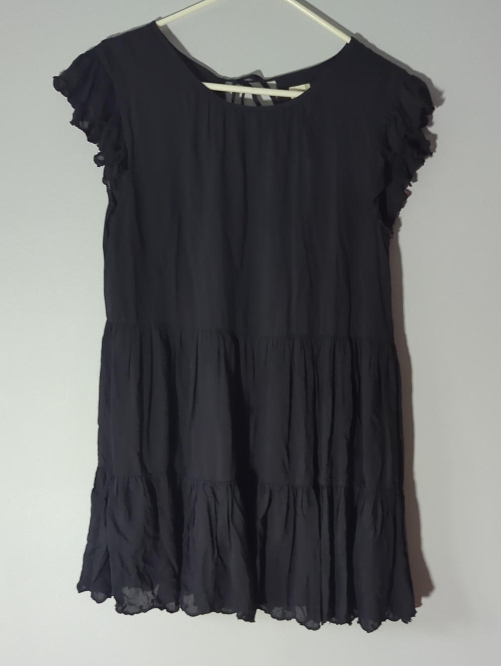 Wilfred Black Short Sleeve Tiered Dress